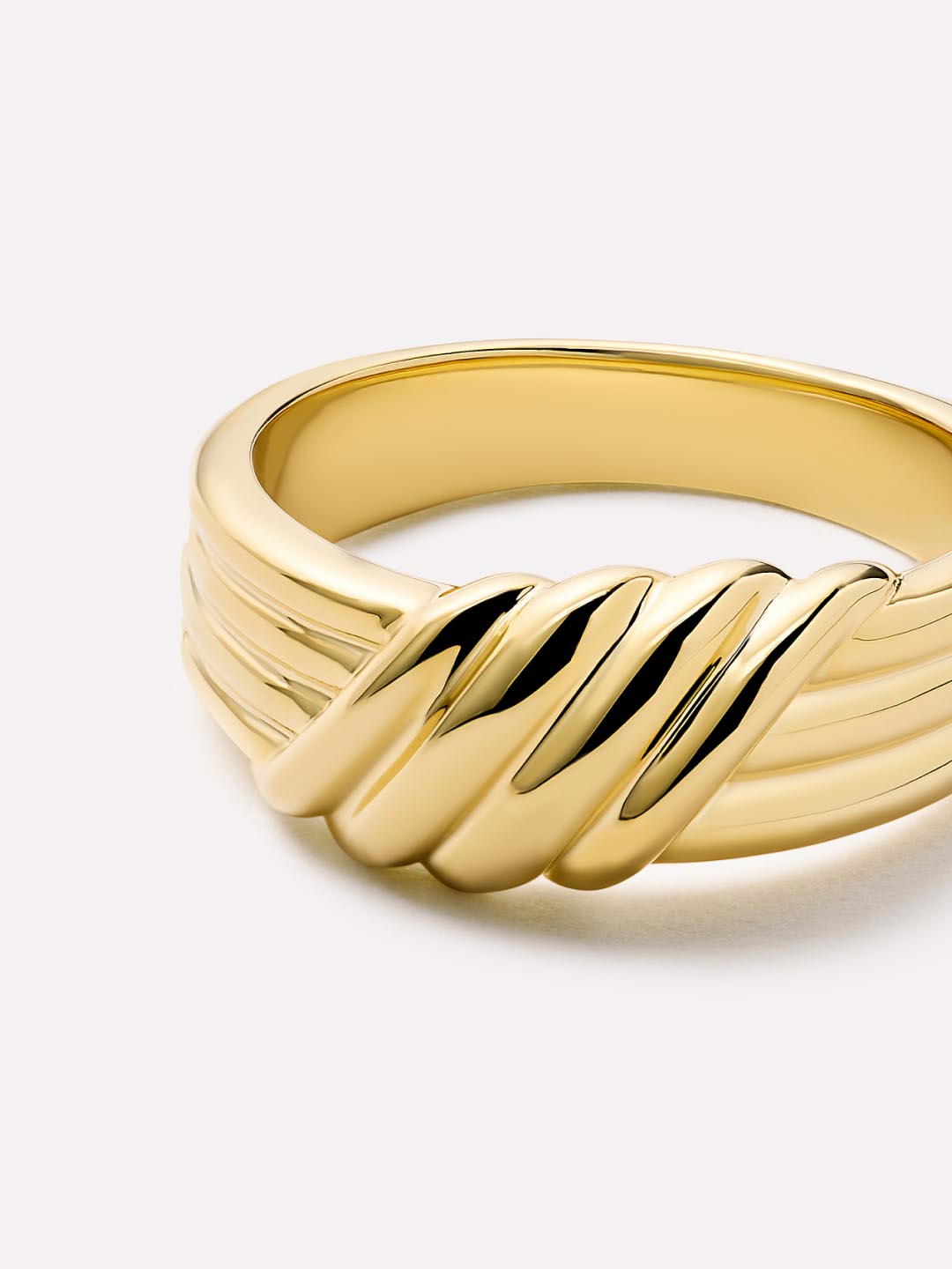 14K Gold Plated Botanica Braided Statement Band Rings For Women Ana Luisa Lydia