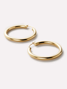 Classic Large Chunky Hoop Earrings | 10K Solid Gold