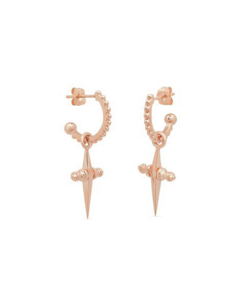Mini Cross Hoops | Rose Gold