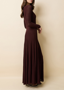 Womens | Sloane Dress Mesh Pointelle | Raisin Brown