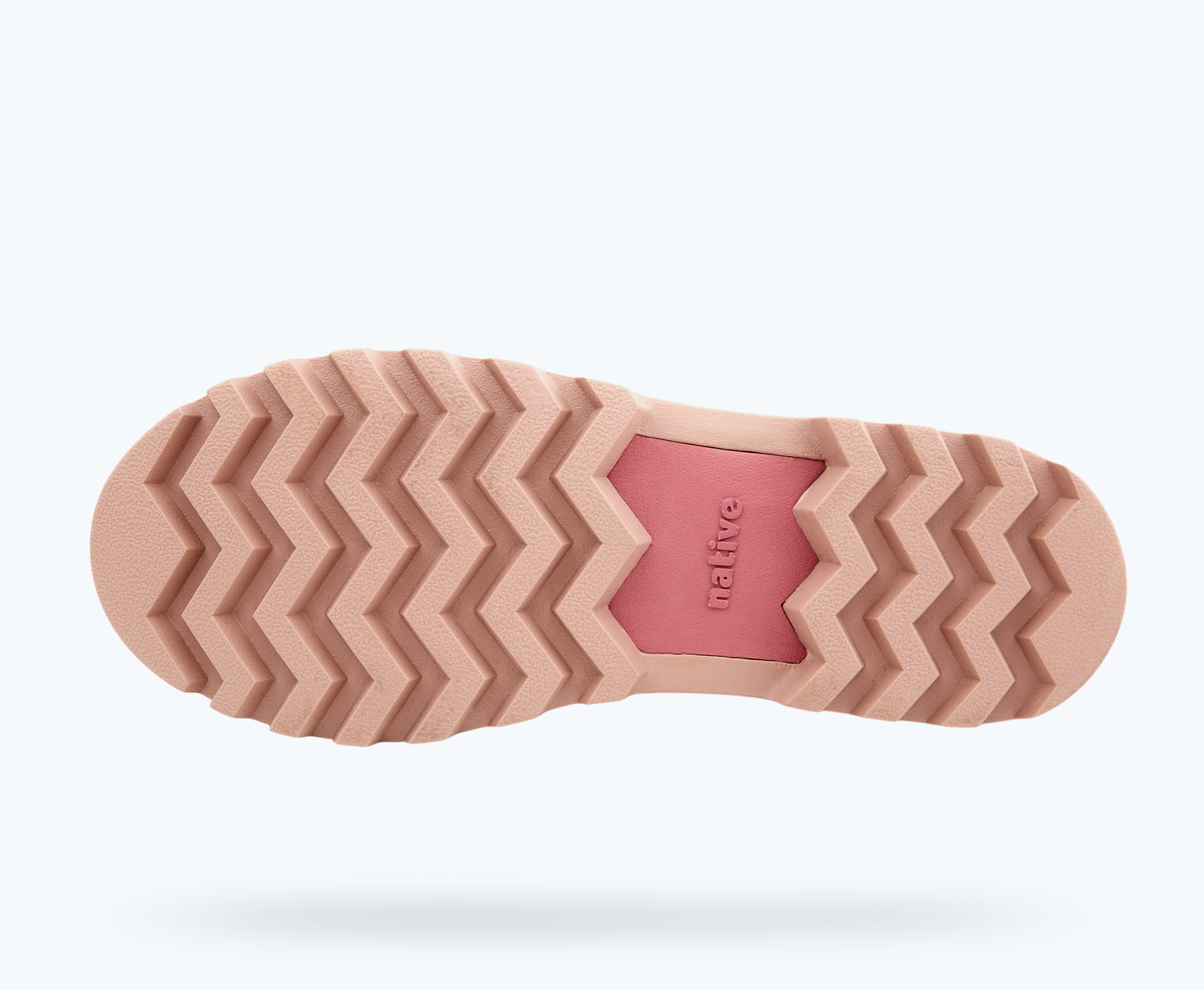 Bottom view of a Native Shoes Johnny Treklite Bloom | Mystic Pink/ Dust Pink/ Smoke Pink Footwear