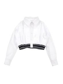 Girls | Bomber Jacket-Effect Cotton Shirt | White