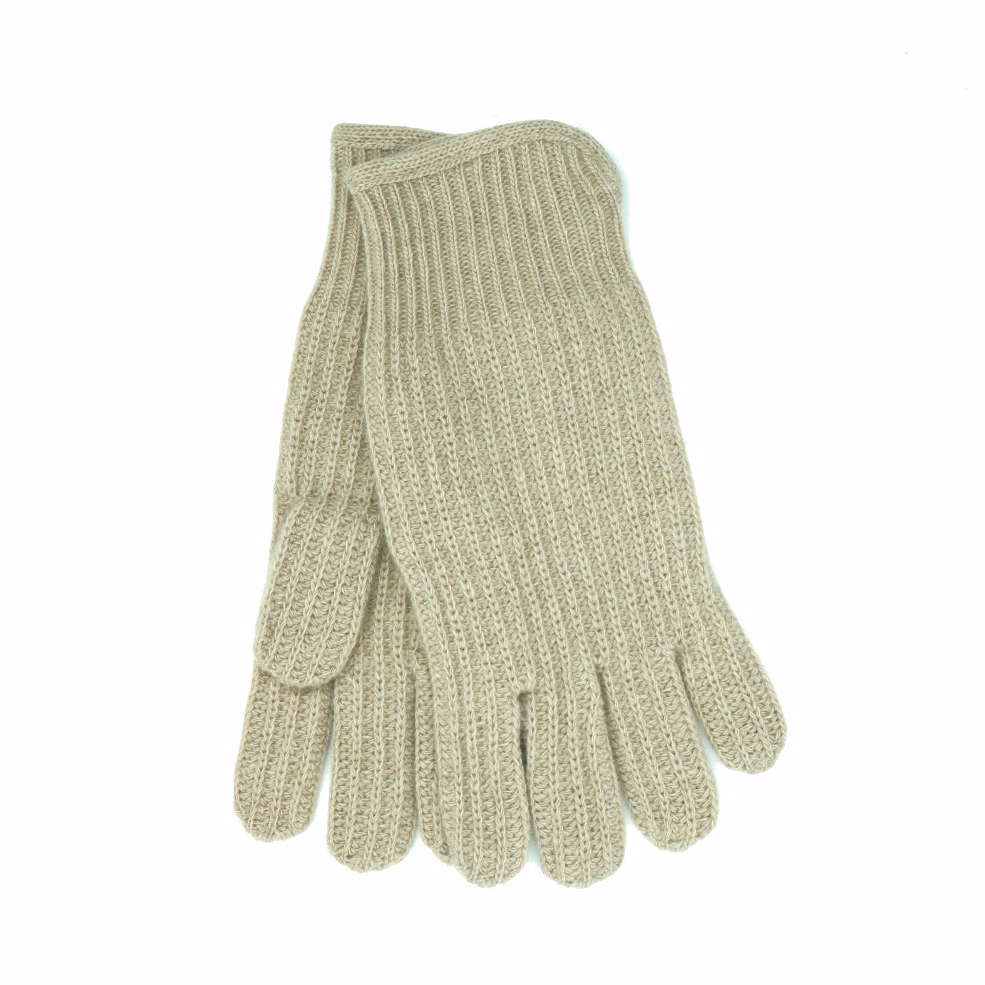 Men's Cashmere Ribbed Gloves | Mushroom