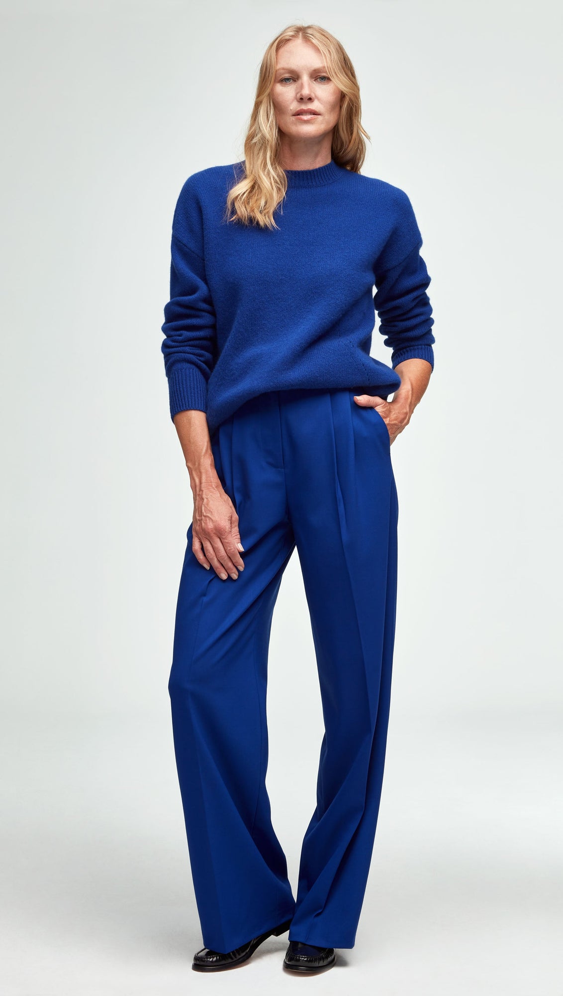 Oversized Sweater in Wool-Cashmere | Cobalt