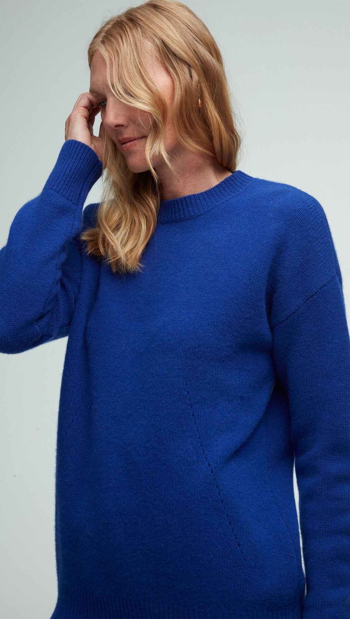 Oversized Sweater in Wool-Cashmere | Cobalt