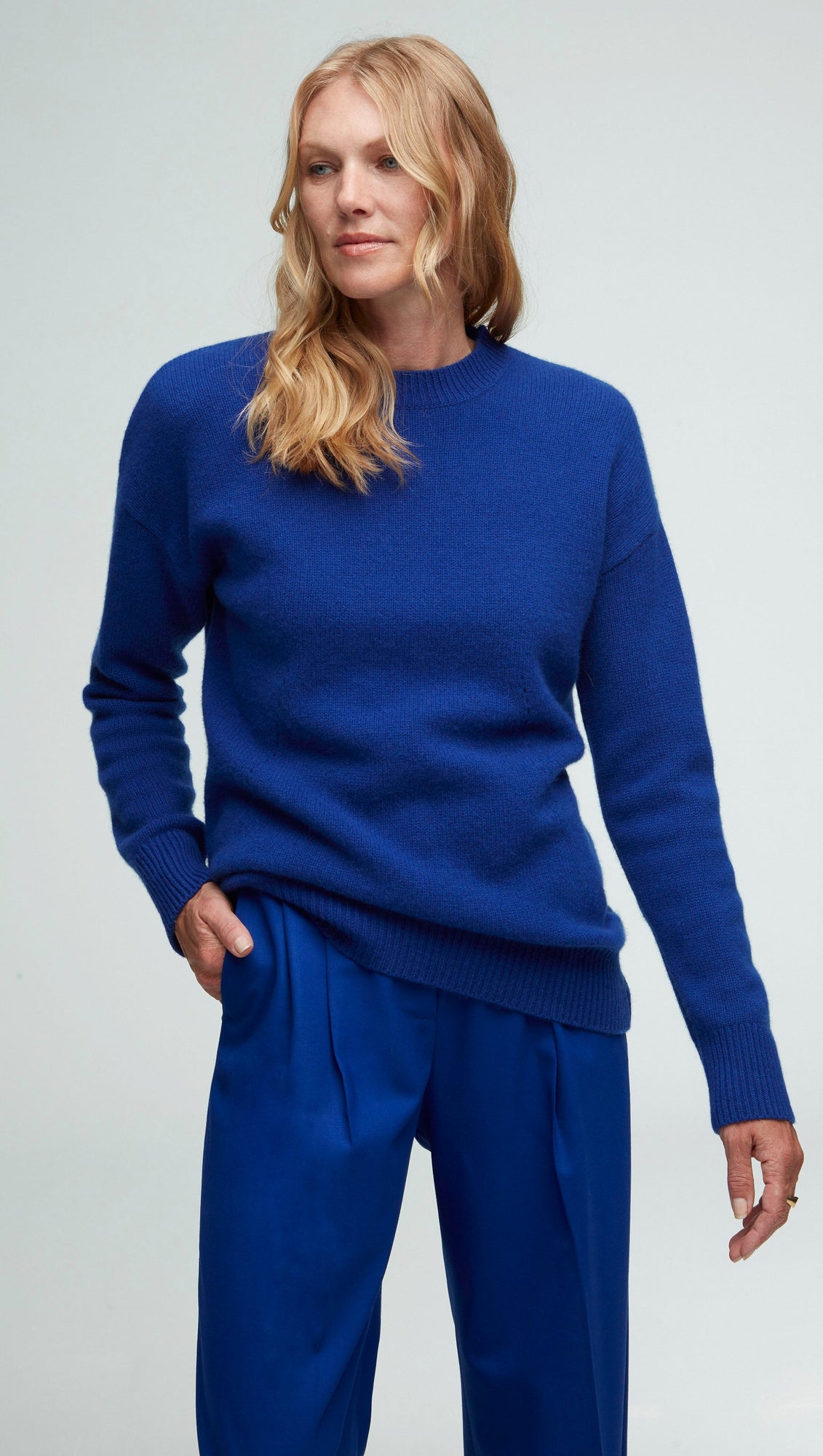 Oversized Sweater in Wool-Cashmere | Cobalt