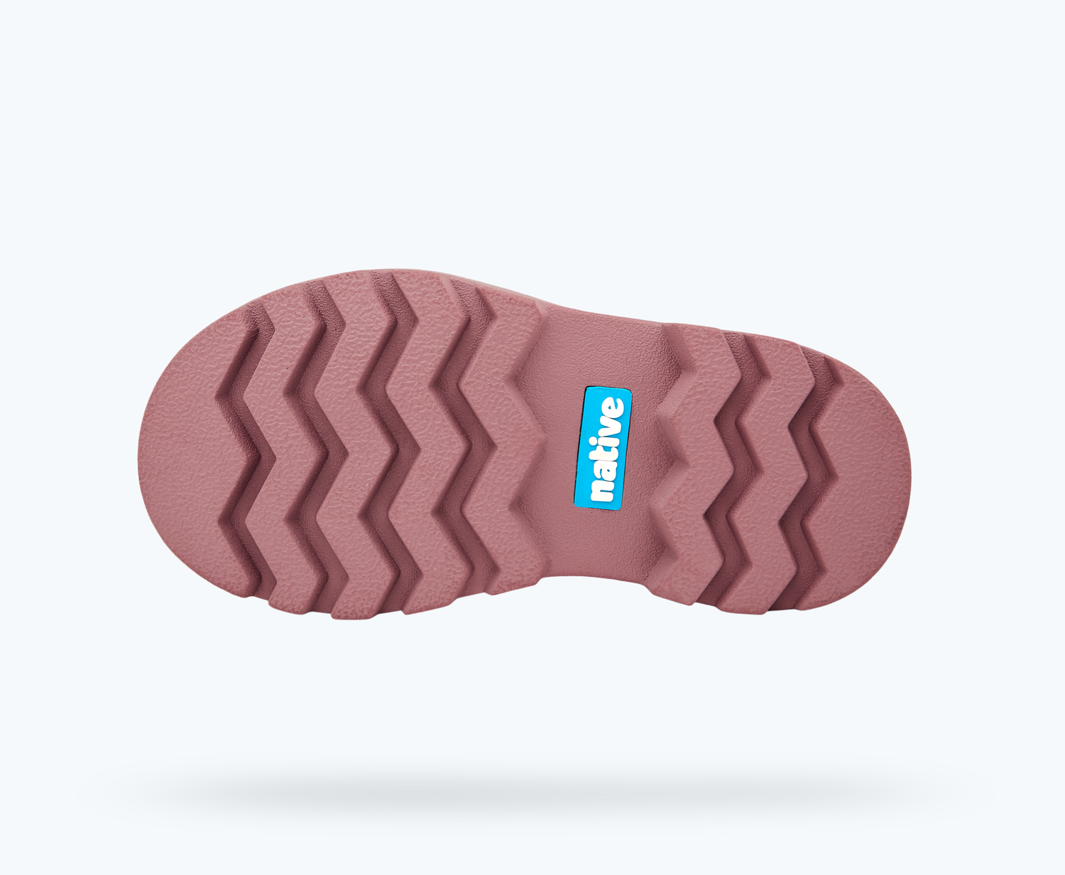 Bottom view of a Native Shoes Kids Kensington Treklite Glitter Kids | Pink Glitter/ Temple Pink Footwear