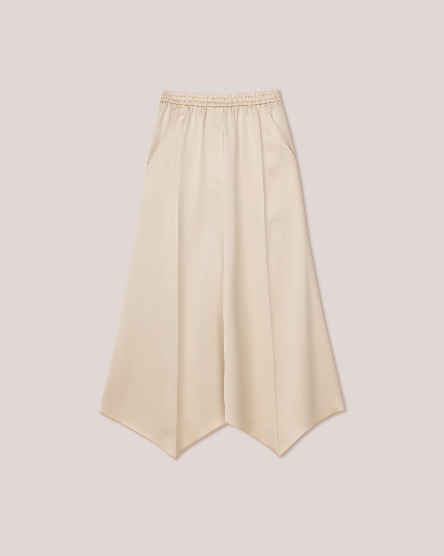 Finja Elasticated Waist Fluted Midi Skirt | Pearl