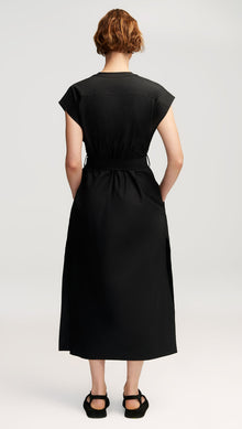 Bib Dress in Cotton Twill | Black