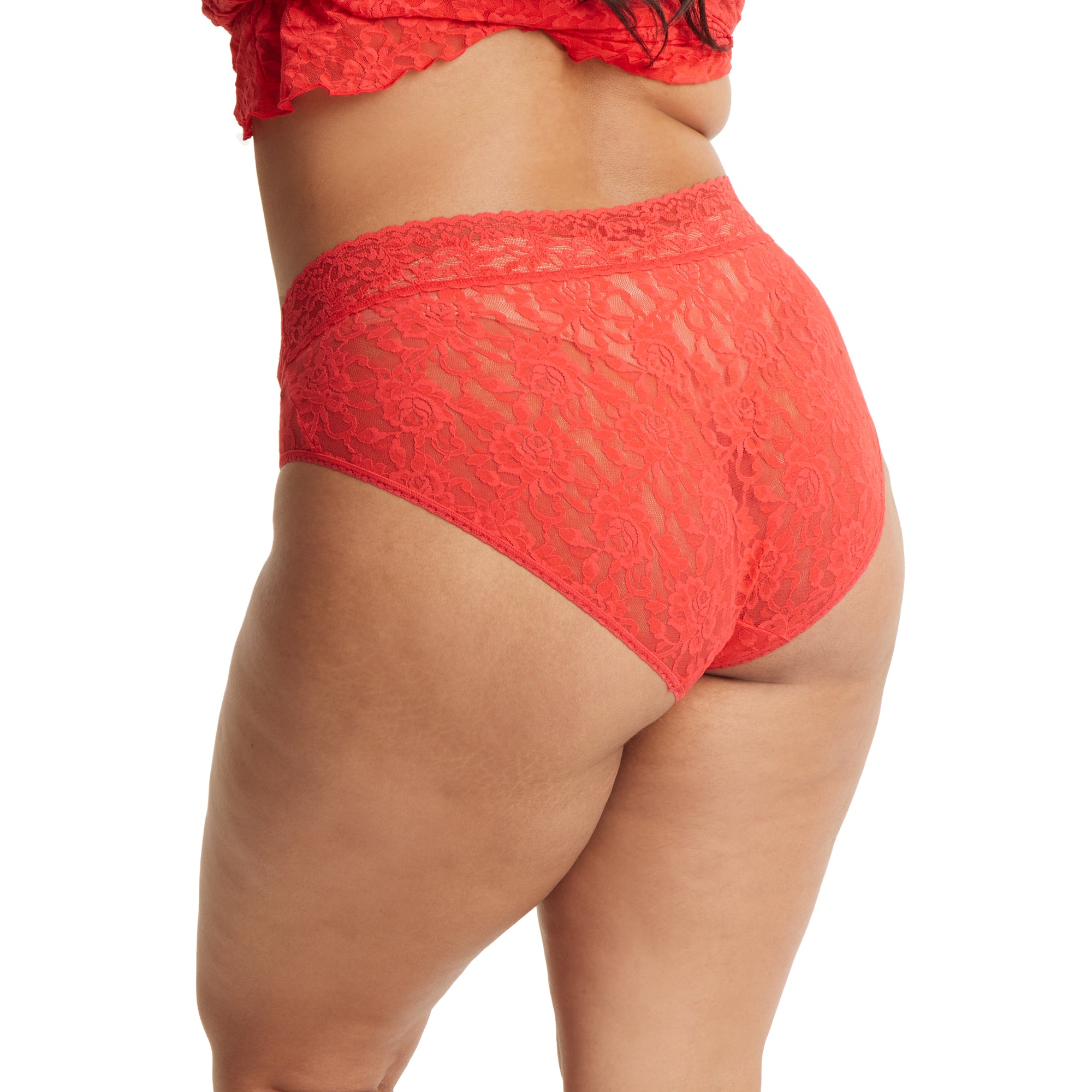 Plus Size Signature Lace French Brief | Deep Sea Coral