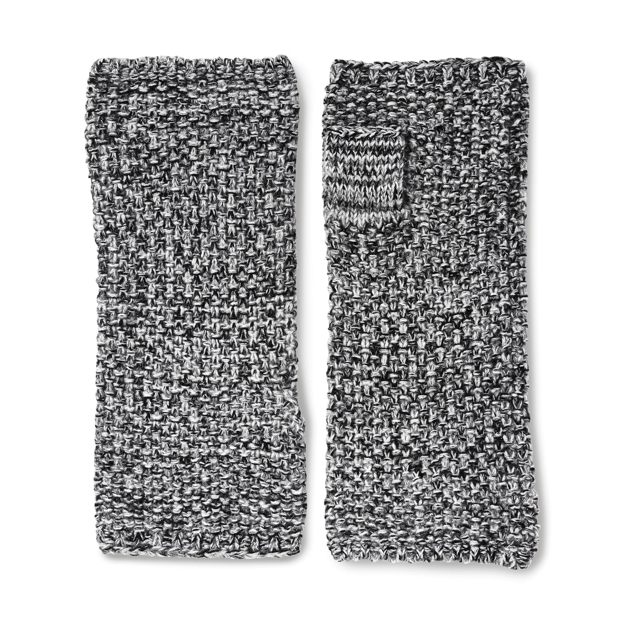 Cashmere Tweeded Fingerless Gloves With Lurex | Black