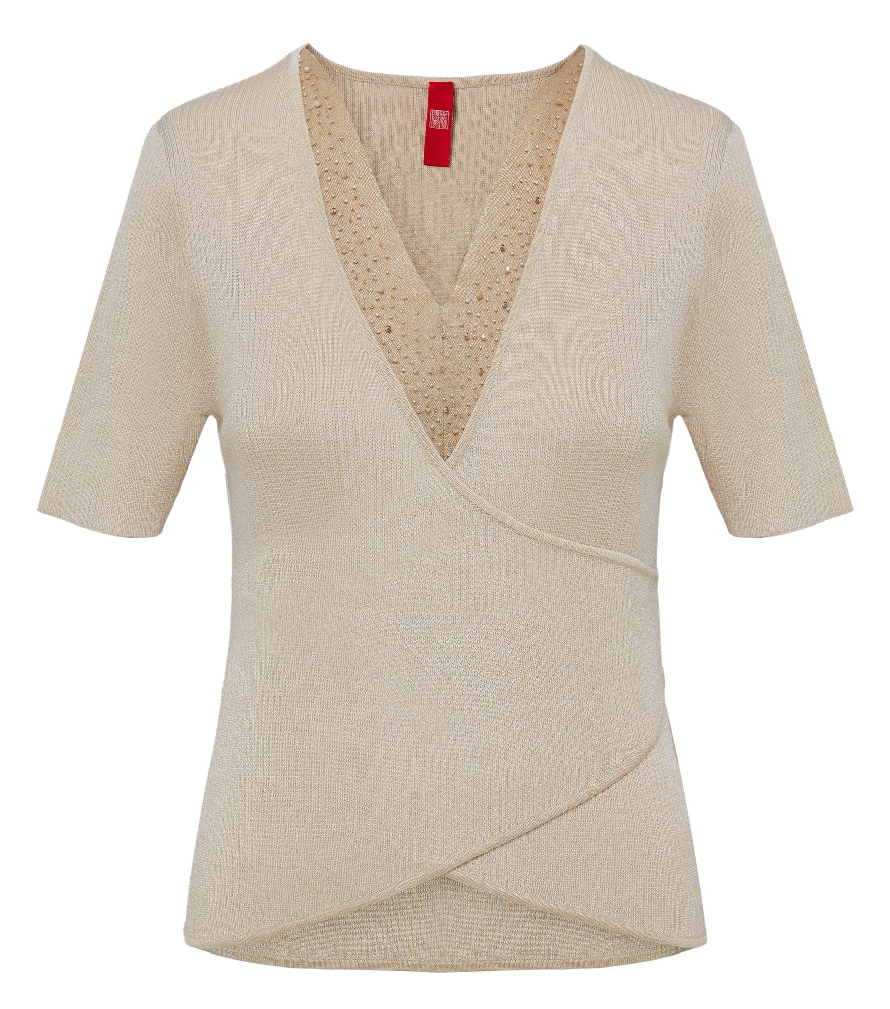 Knit Short Sleeve Top | Beige