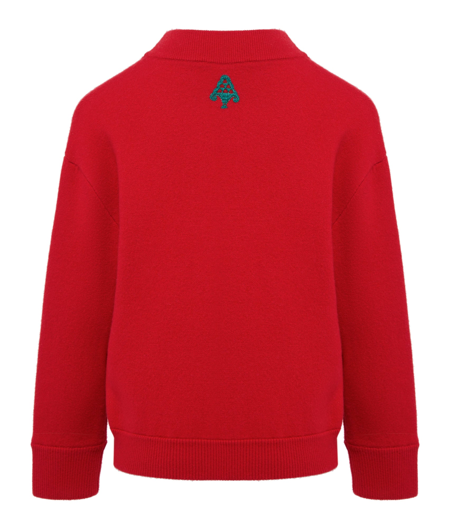 Woolen Knit Cardigan | Red