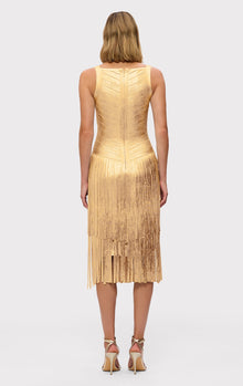 The Metallic Mischa Dress | Gold Foil