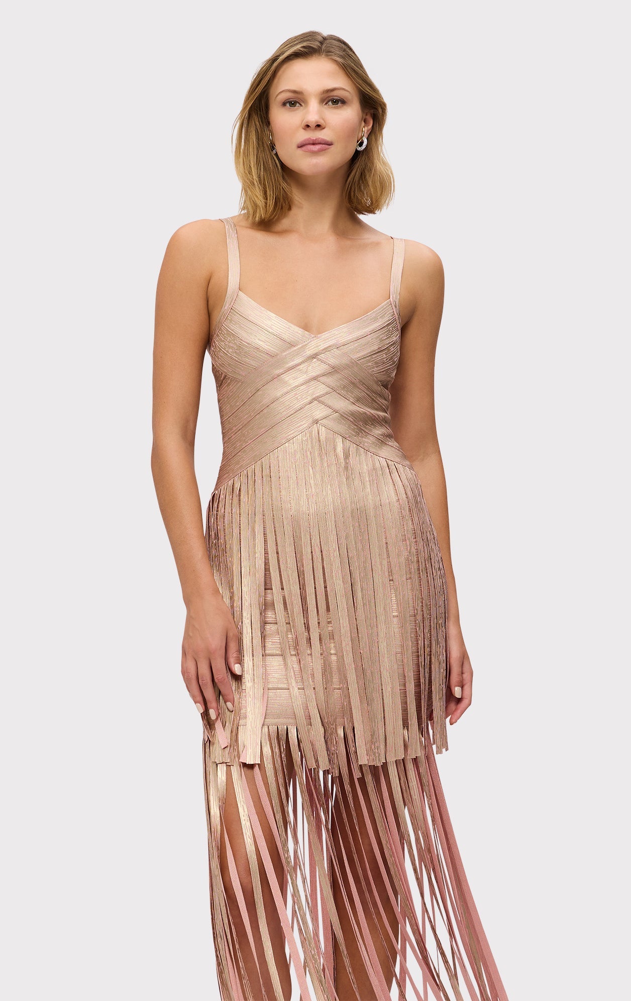 The Metallic Vivienne Gown | Rose Gold Foil