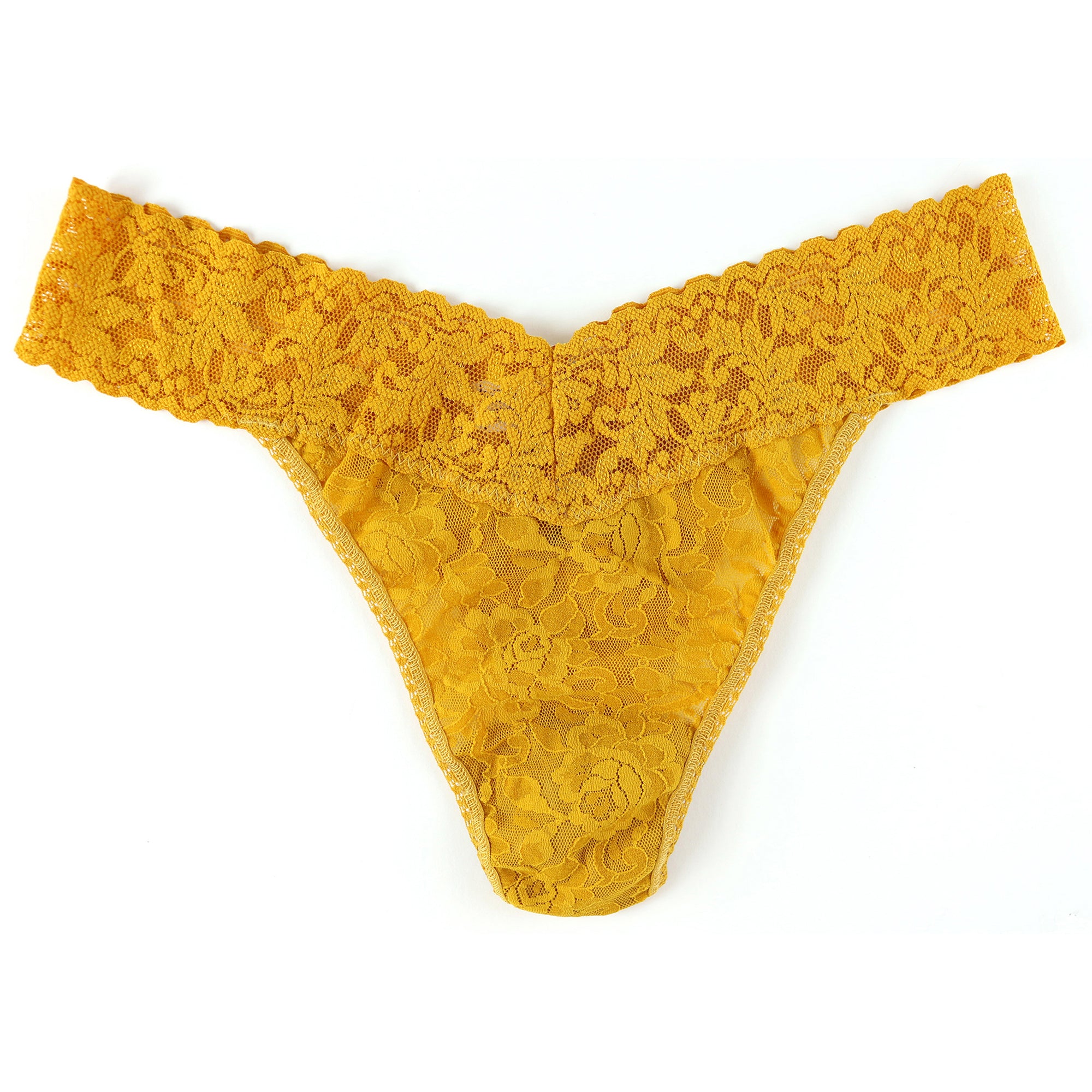 Signature Lace Original Rise Thong | Spiced Amber Yellow