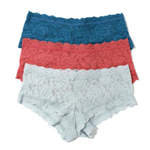 3-Pack Signature Lace Boyshort | Stormcloud Blue/Pink Sands/Pearl Grey