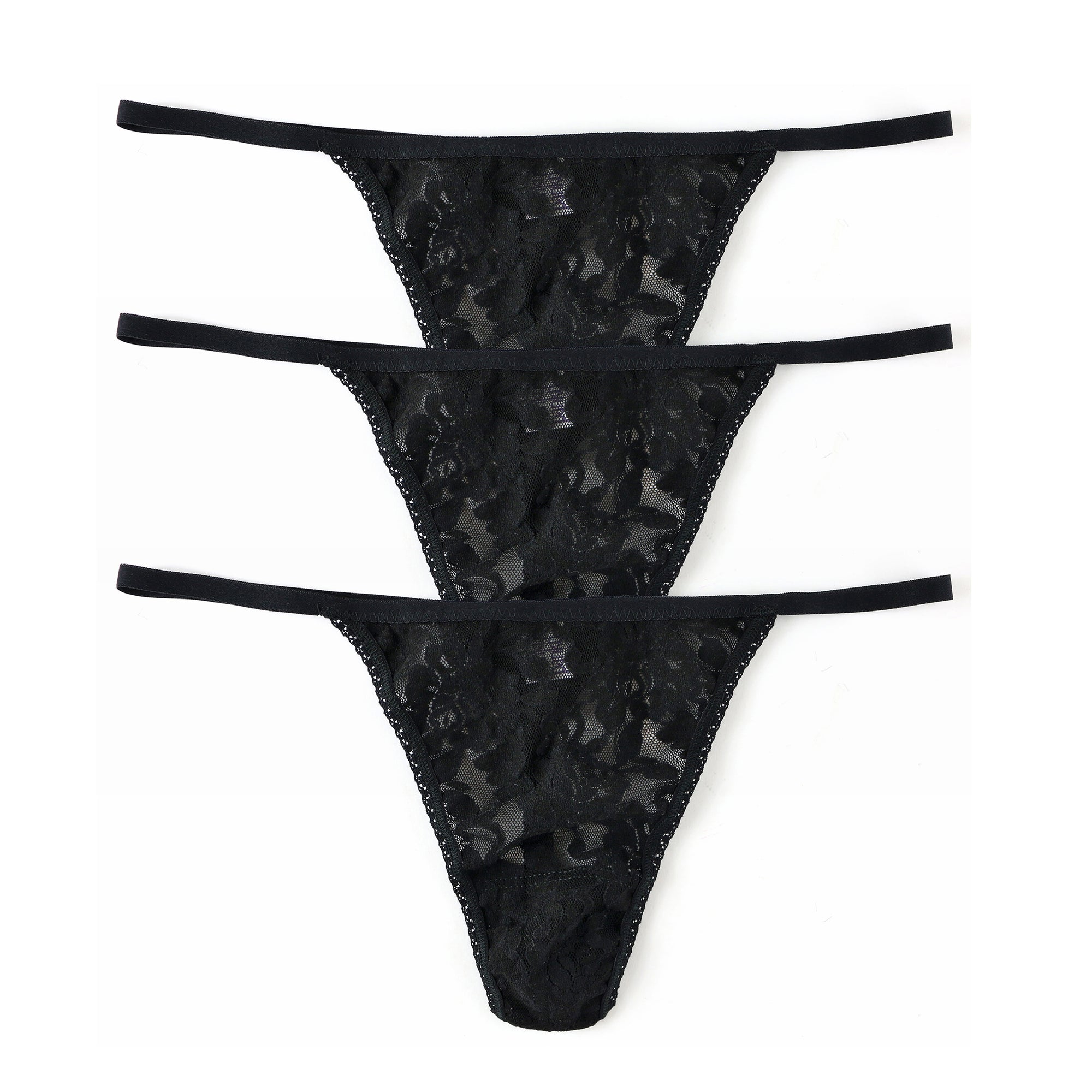 3 Pack Hi-Rise G-String | Black