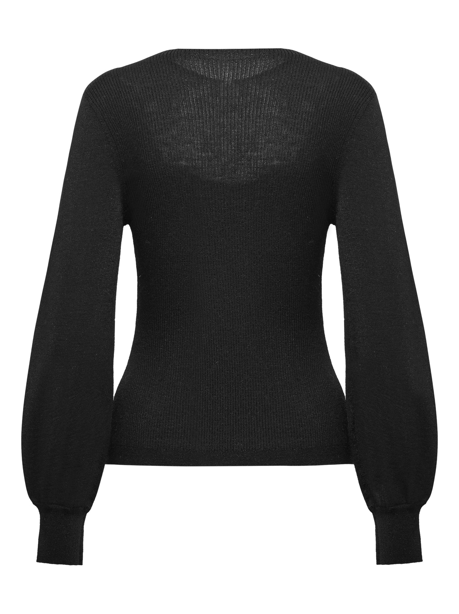 Wool Slim-Fit Knit Top | Black