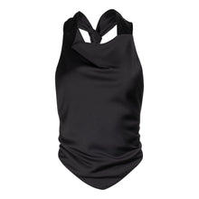 Noir Halter Scarf Top | Noir