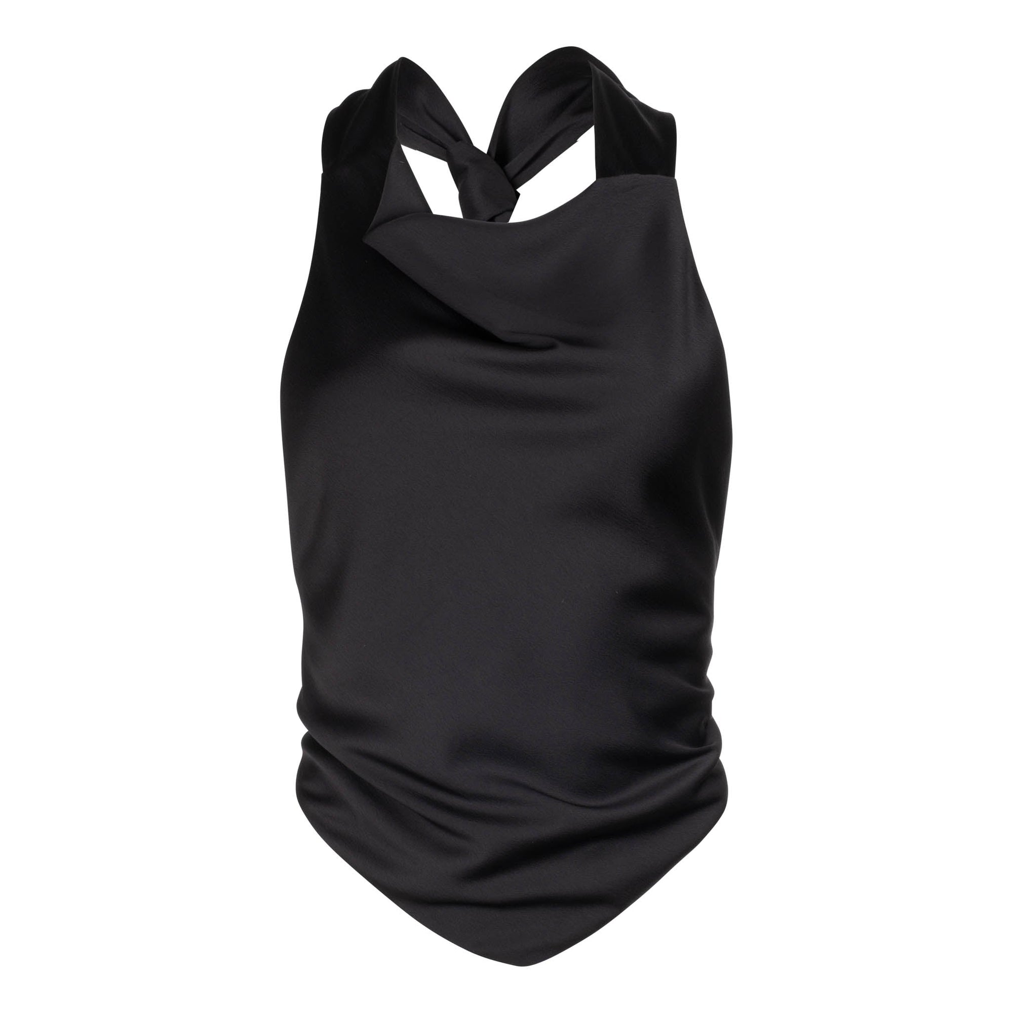 Noir Halter Scarf Top | Noir
