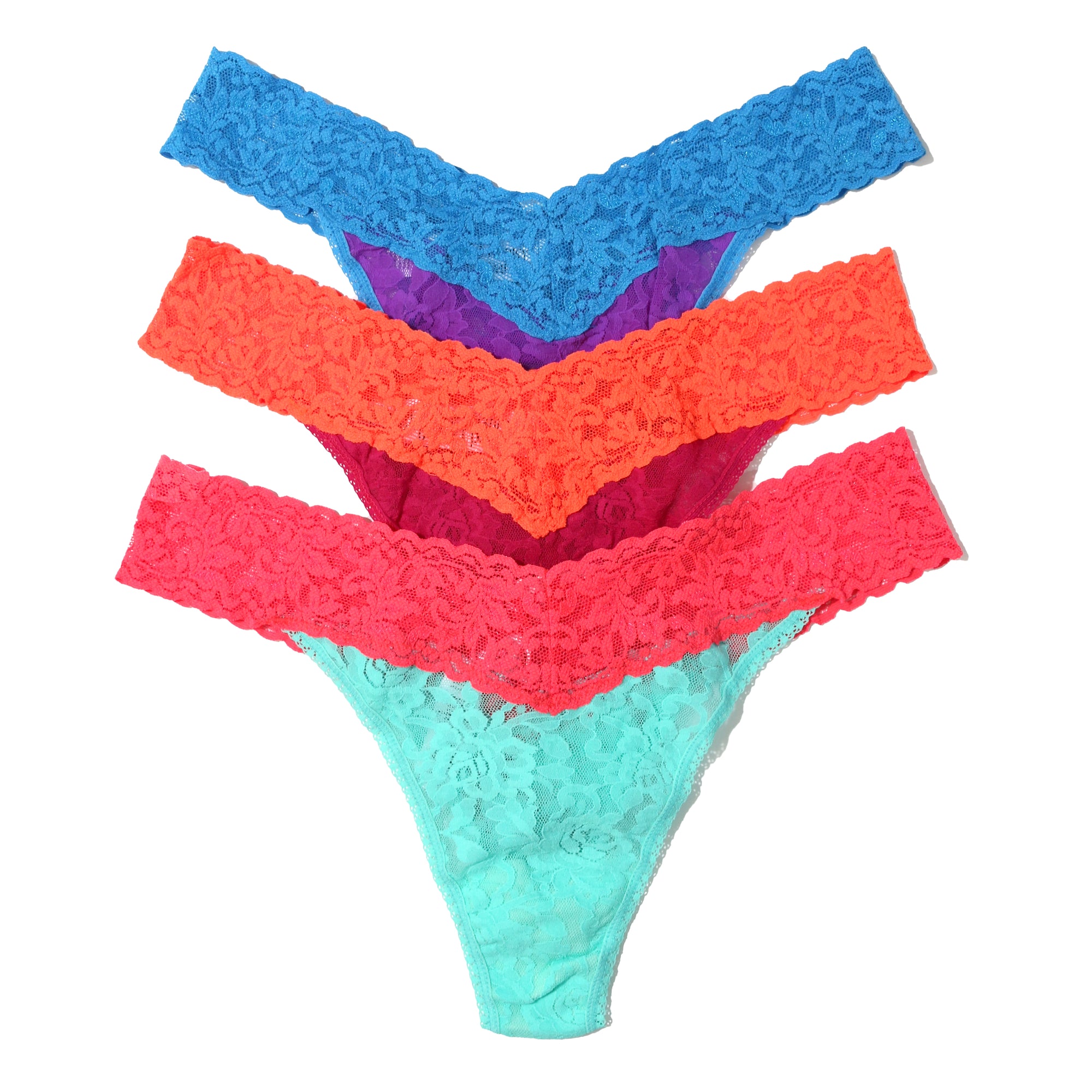 3 Pack Signature Lace Original Rise Thong | Ryla/Vnta/Bacr