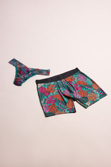 Signature Lace Original Rise Thong & Saxx Boxer Brief | Fruity Palm - Aqua