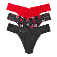 3-Pack Signature Lace Original Rise Thong | Red/Am I Dreaming/Black