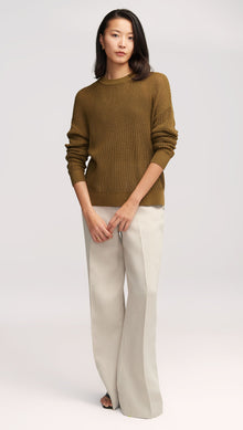 Summer Sweater in Mercerized Cotton | Khaki Green