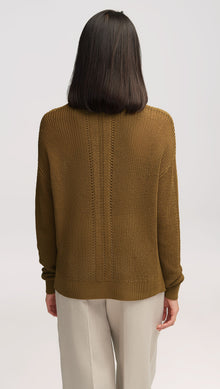 Summer Sweater in Mercerized Cotton | Khaki Green