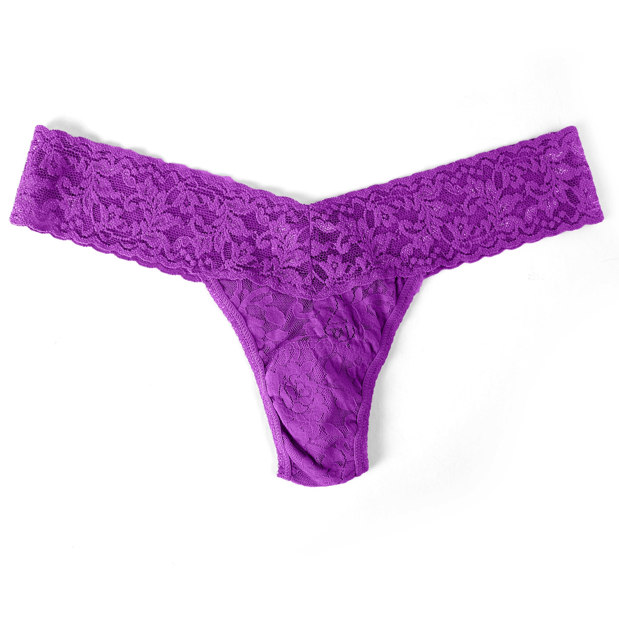 Signature Lace Low Rise Thong | Twilight Purple