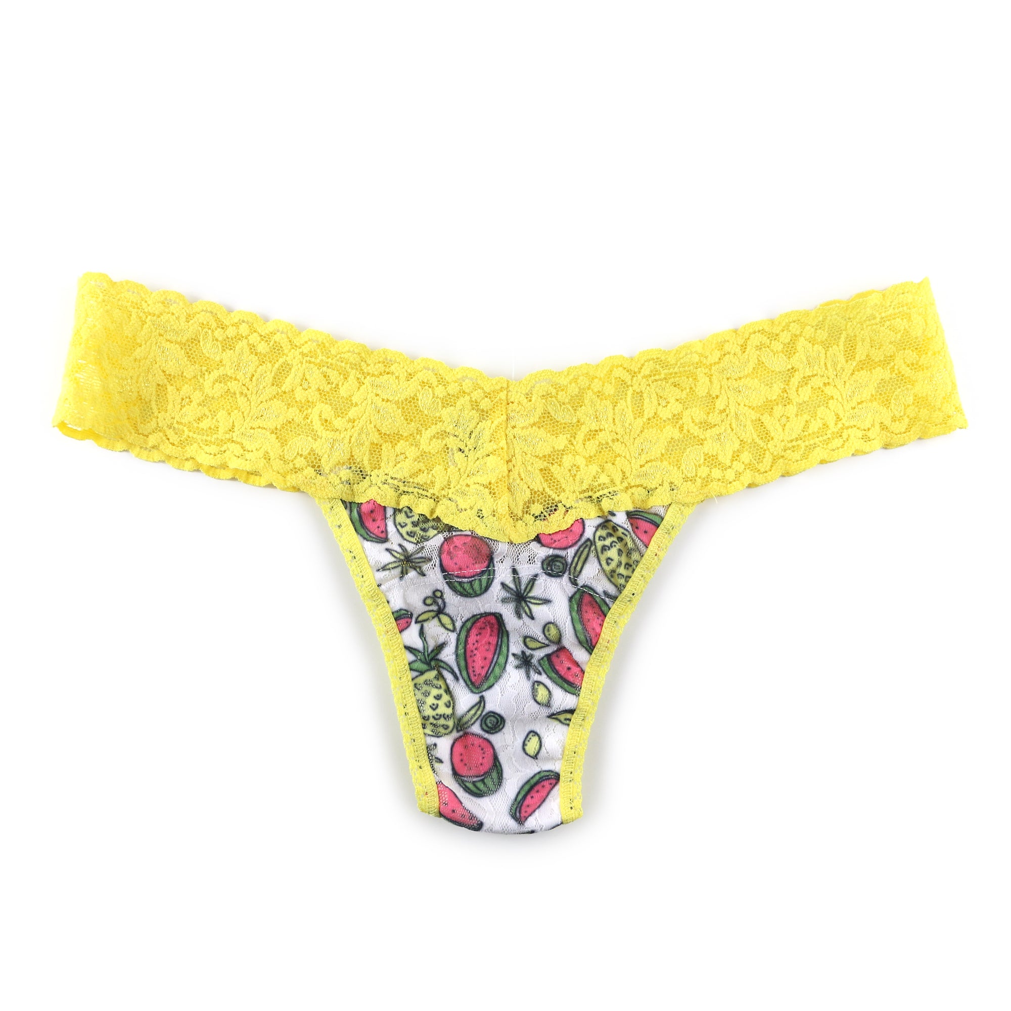 Signature Lace Low Rise Thong | Fruit Salad/Canary Yellow