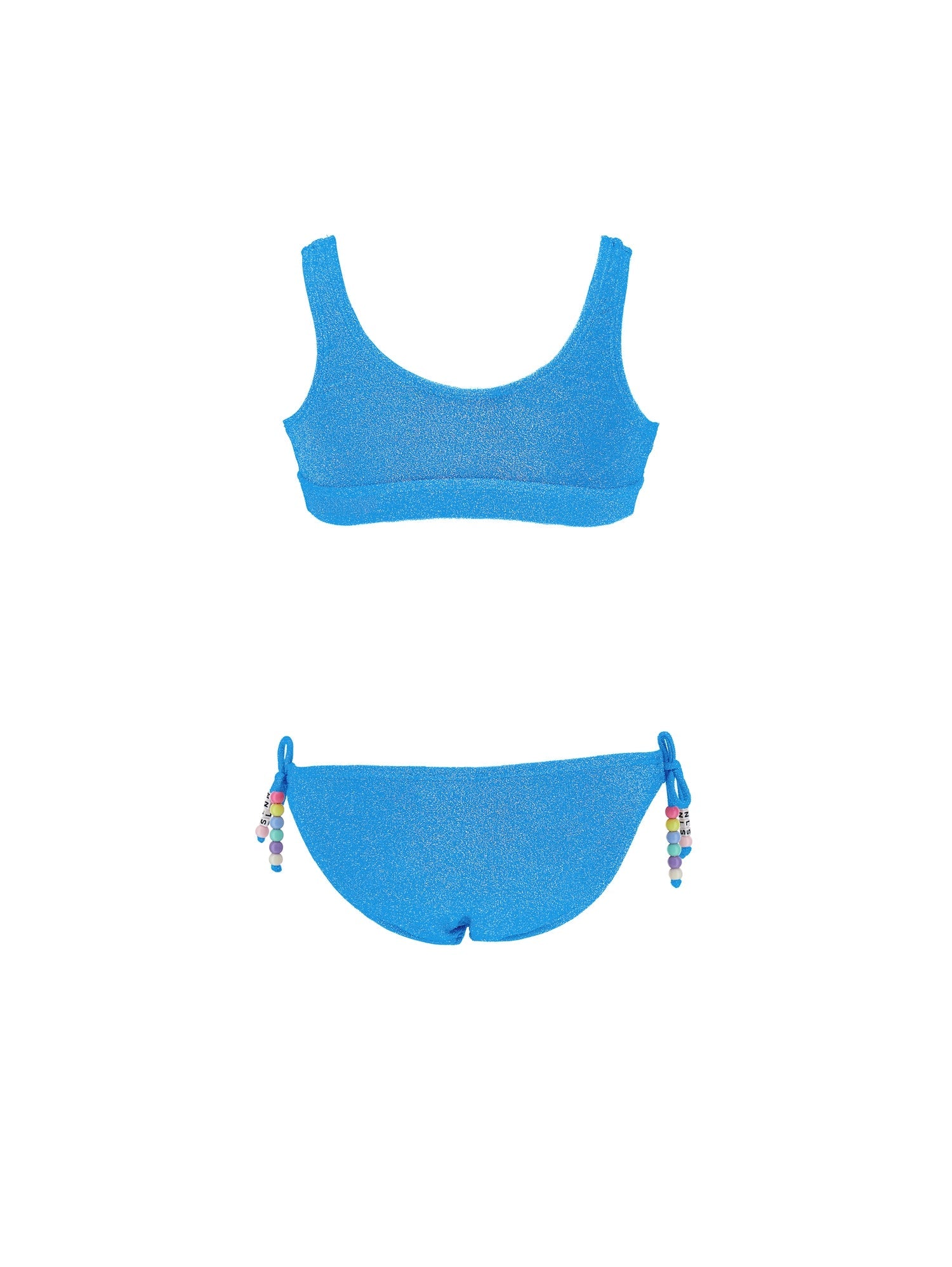 Girls | Lurex Bikini With Bra | Cornflower Blue