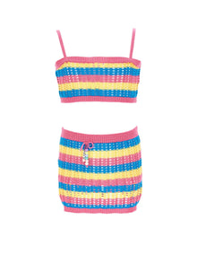 Girls | Crochet Beach Set | Cornflower Blue/Yellow