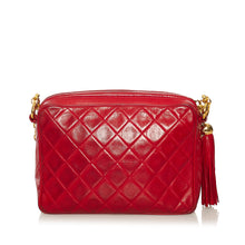 Chanel Pre-Owned CC Quilted Lambskin Tassel Crossbody Bag | Women | Red