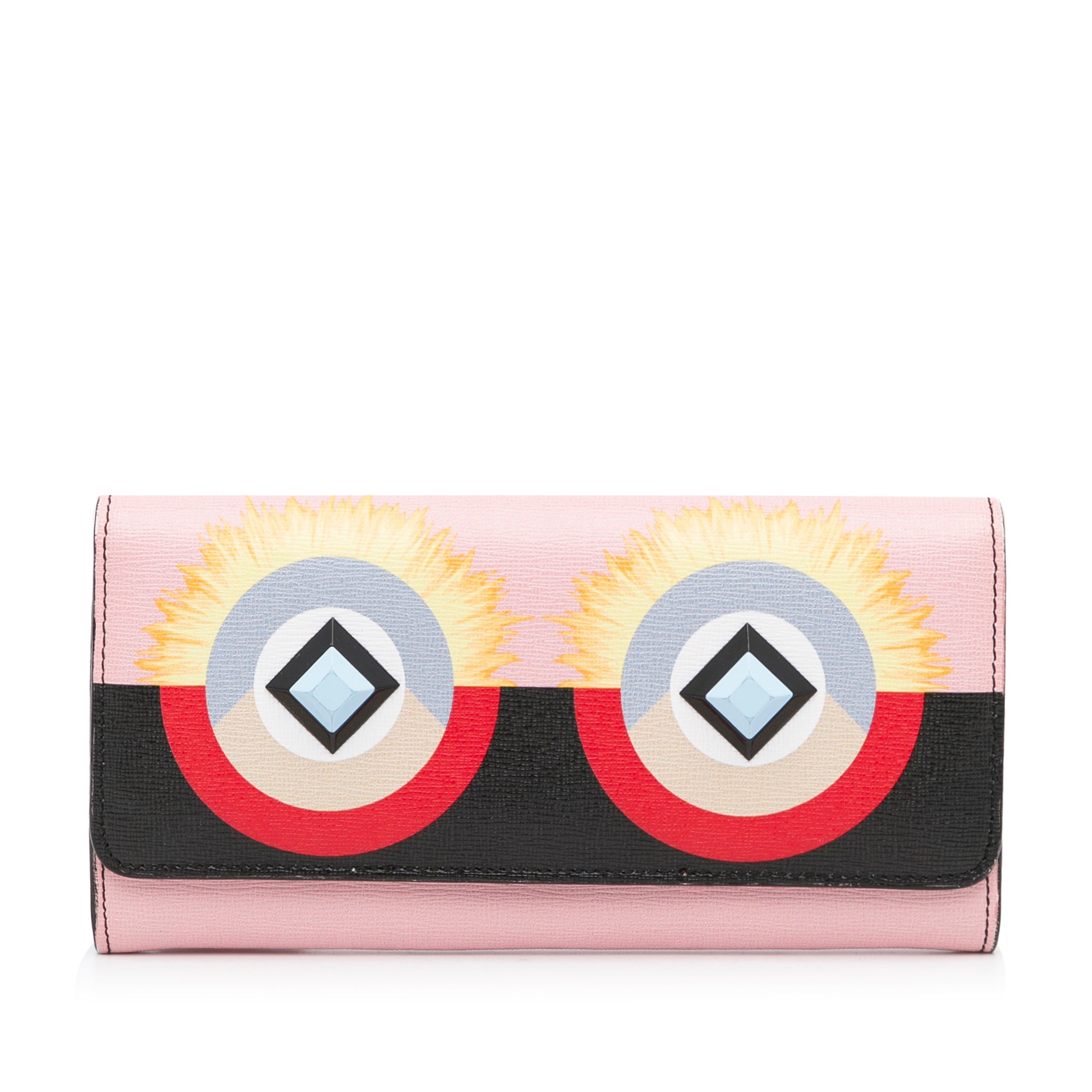 Fendi Pre-Owned Vitello Elite Century Hypnoteyes Continental Wallet | Women | Pink