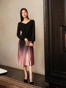 Puff Sleeves Knitted Shirt | Black