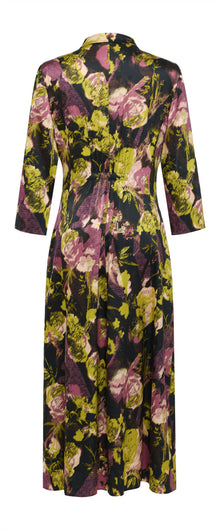 Silk Floral Dress | Black