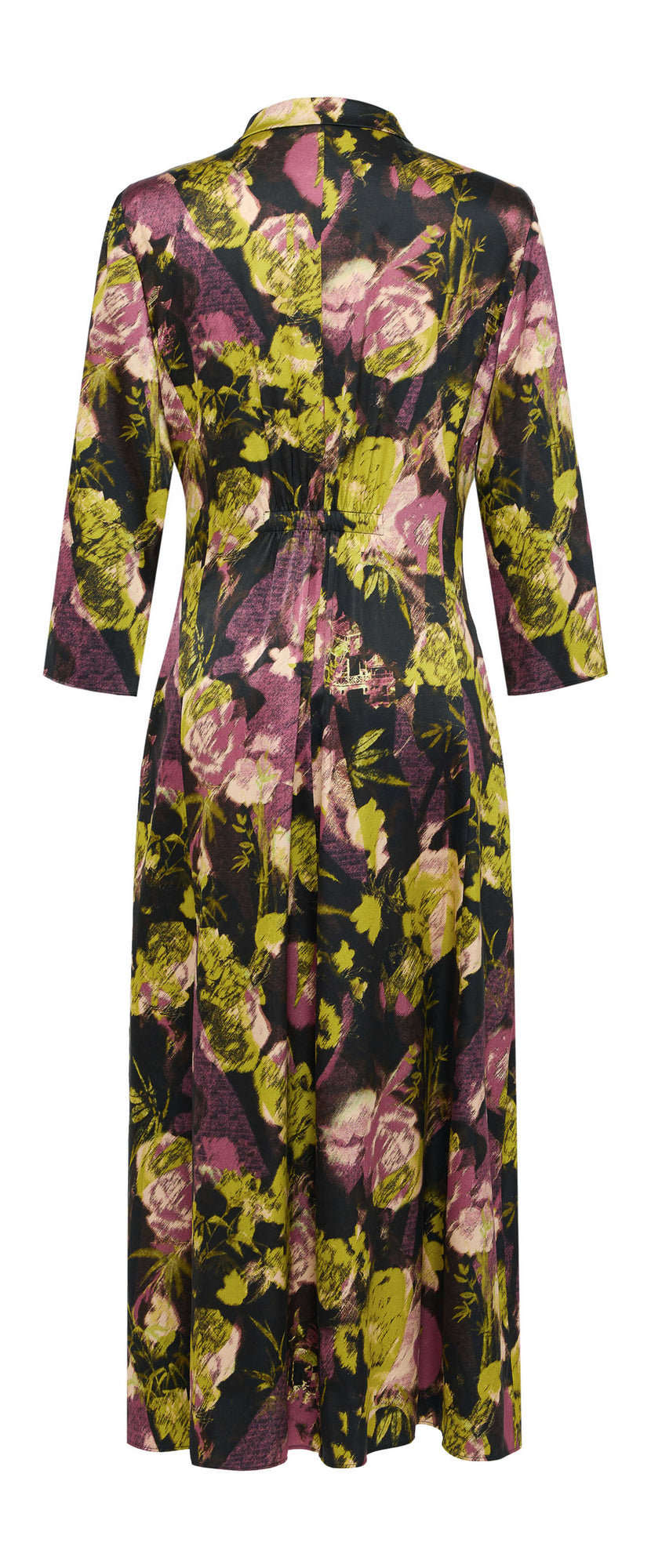 Silk Floral Dress | Black
