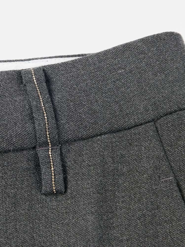Wool Wide-Leg Pants | Grey