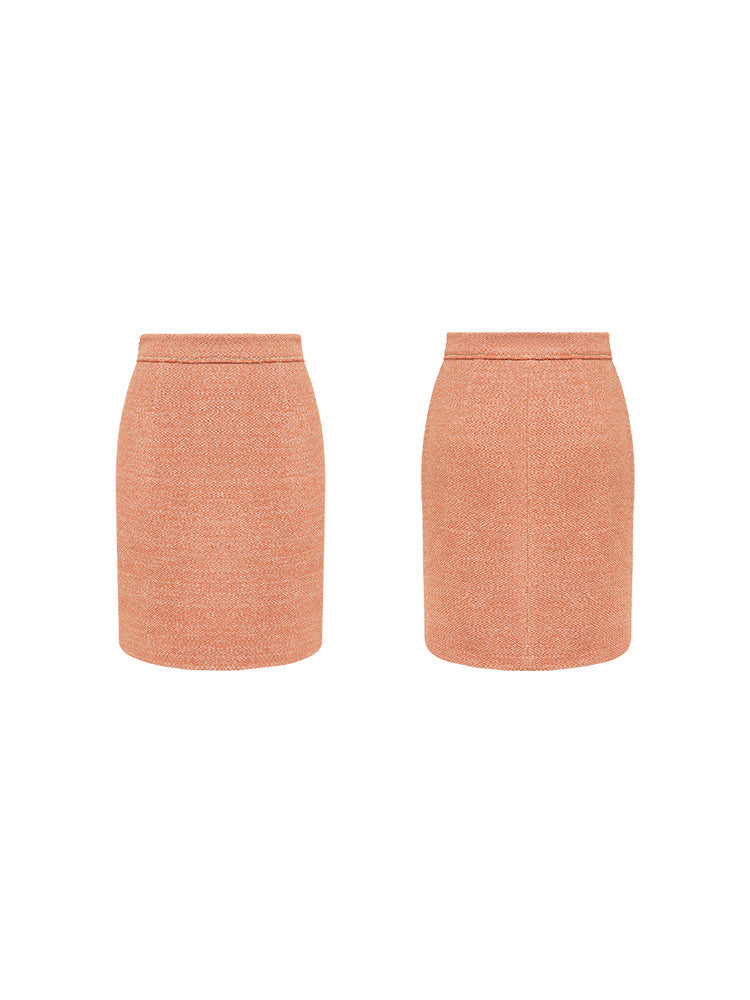 Fragrant Style Tweed Skirt | Orange