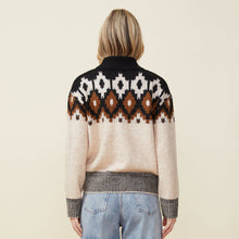 Mock Neck Fair Isle Sweater | Women | Off White