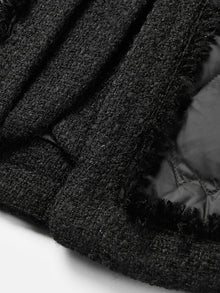 Wool Boucle Patchwork Down Jacket | Black