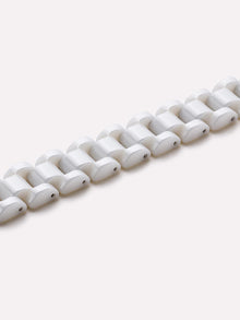 Ora Watch Strap Bracelet | 14K Gold on Stainless Steel | White/White Ceramic