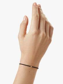 Carter Black Cord Bracelet | 10K Yellow Gold | 0.06 CTW Diamonds