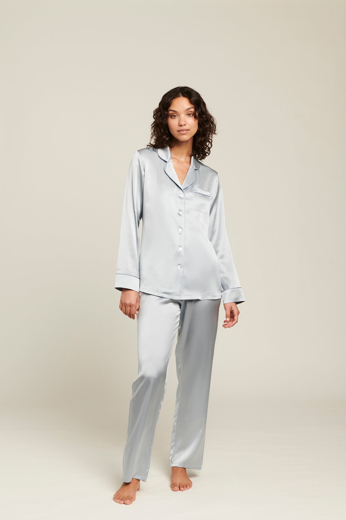 GINIA Silk Pajama - Pearl Blue