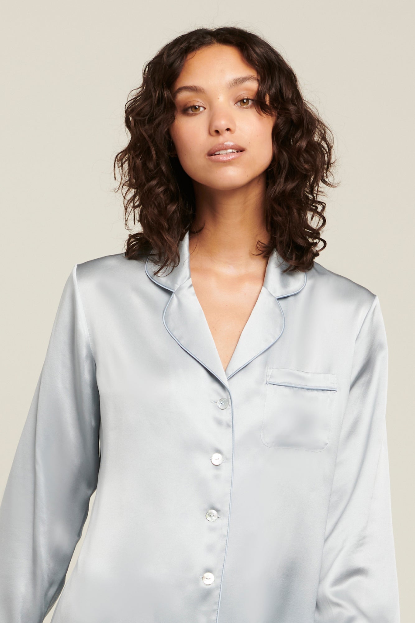 GINIA Silk Pajama - Pearl Blue