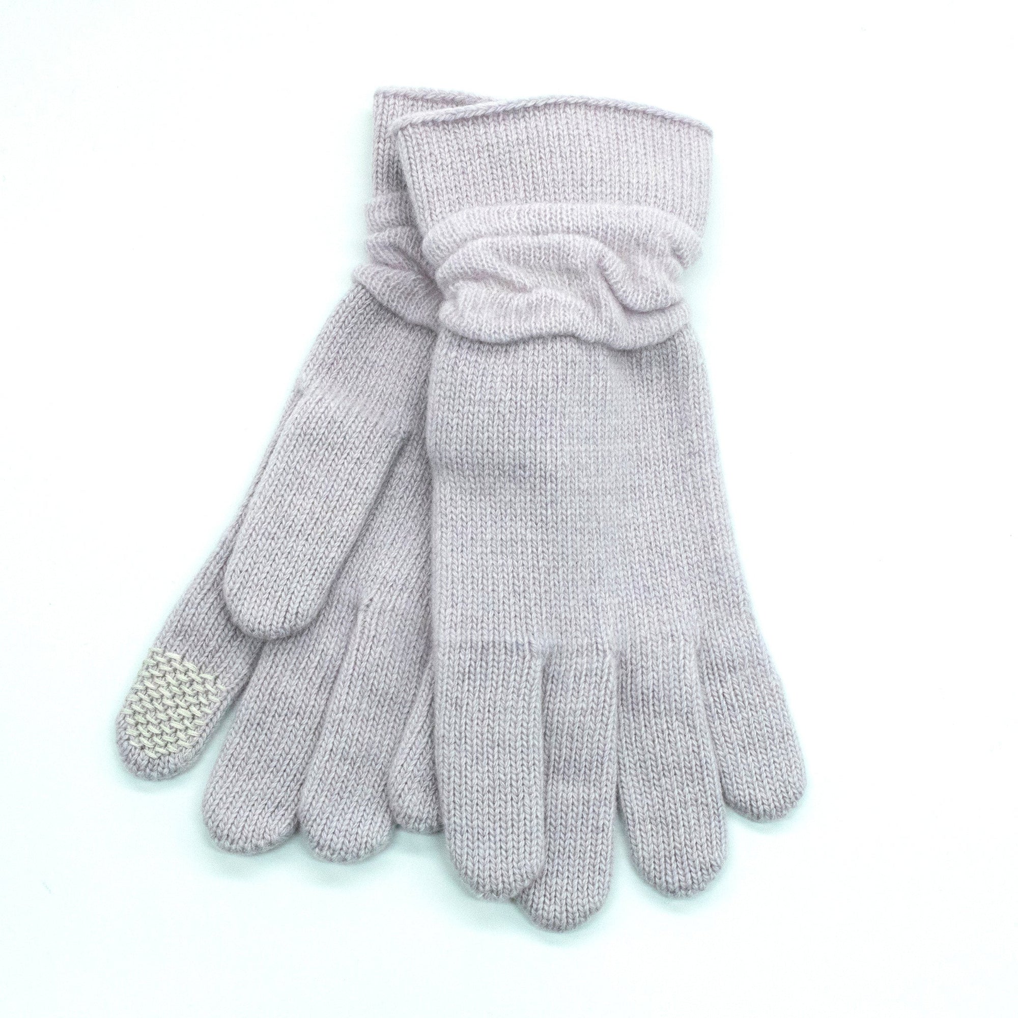 Cashmere Tech Gloves With Rouched Cuff | Lavander