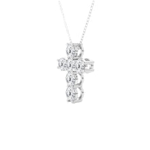 3.00 CT Round Lab-Grown Diamond | Cross Pendant Necklace | 14K White Gold