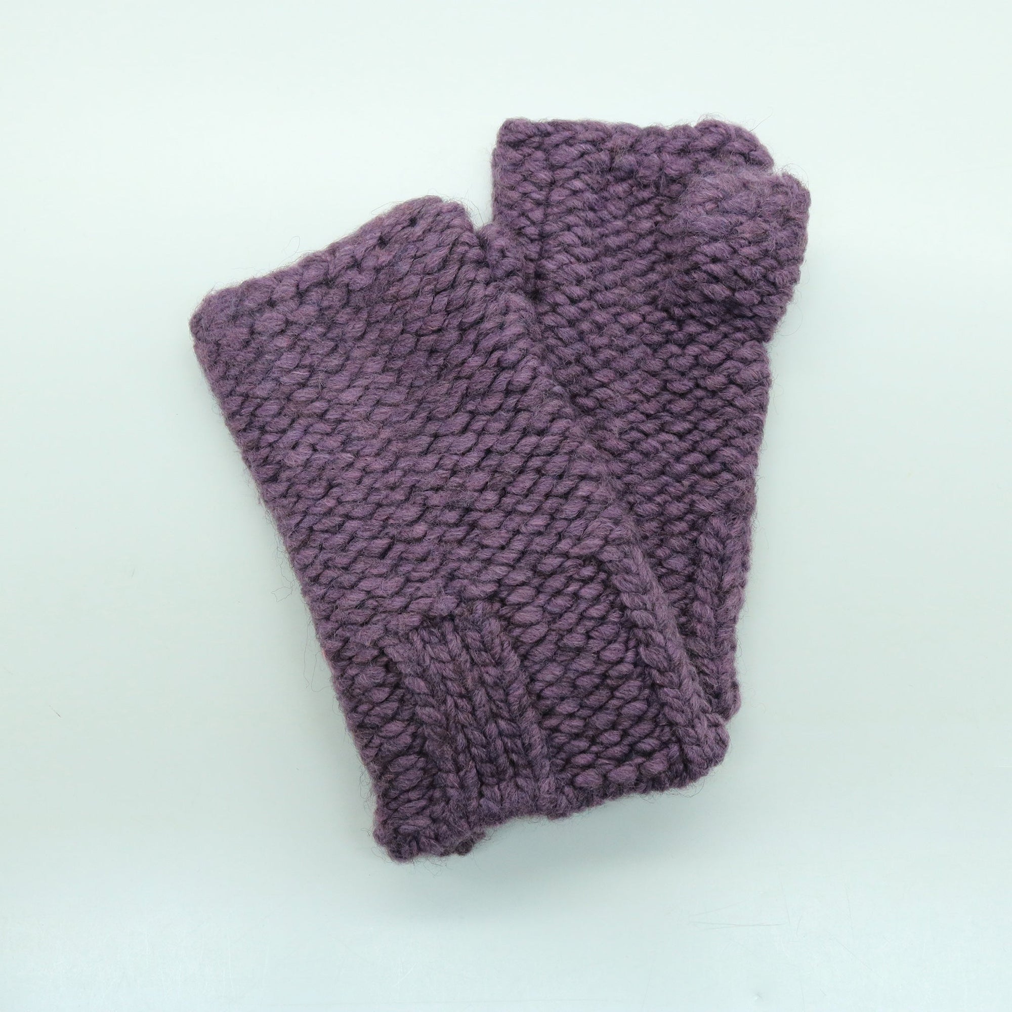 Chunky Fingerless Gloves | Amethyst